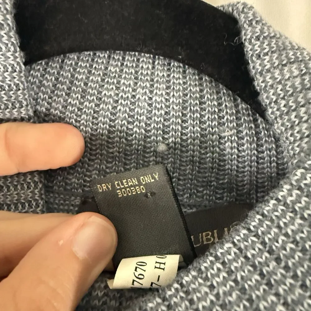 Banana Republic 100% Merino Wool Sweater Women's XL Grey Turtleneck Pullover